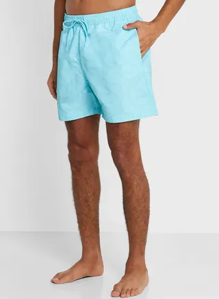 Printed Medium Drawstring Swim Shorts
