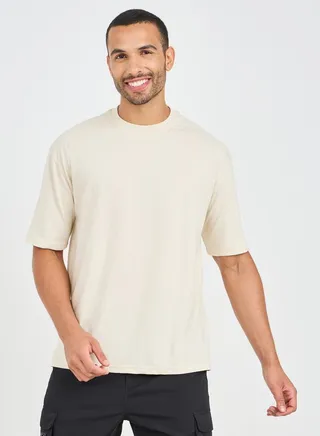 Cotton Rich Oversized T-Shirt with Crew Neck