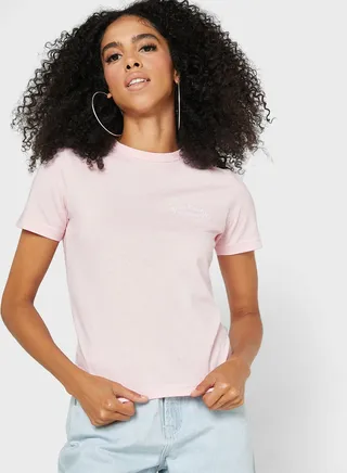 Embroidered Round Neck T-Shirt