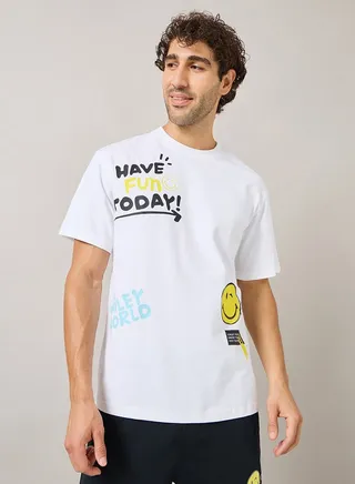Have Fun Emoji Print Lifestyle T-Shirt