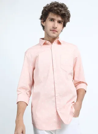 All Over Print Chest Pocket Shirt with Long Sleeves
