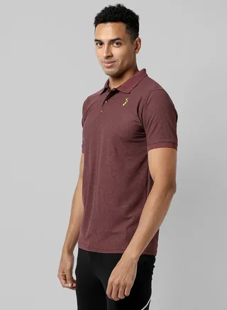 Solid Activewear Polo with Logo Detail