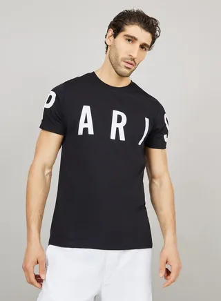Paris Placement Print Regular Fit T-shirt