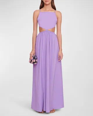 Myla Back-Tie Cutout-Waist Maxi Dress