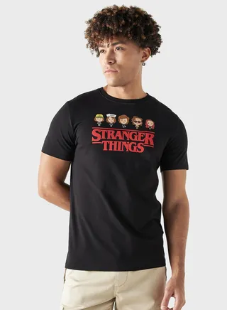 Stranger Things Print Crew Neck T-Shirt
