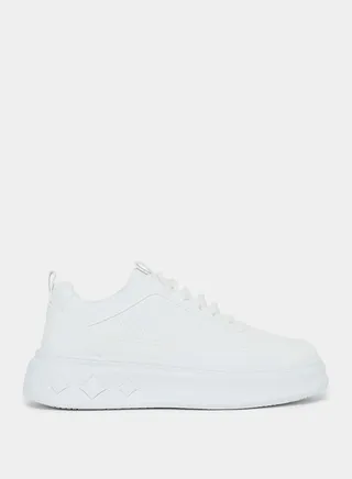Low Top Quilted Upper Flatform Sneakers