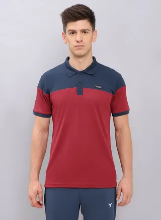 Contrast Panel Slim Fit Active Polo
