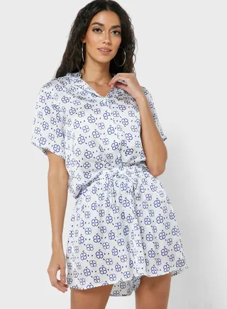 Printed Button Down Shirt