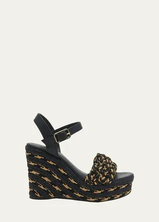 Joaquina Two-Tone Espadrille Wedges