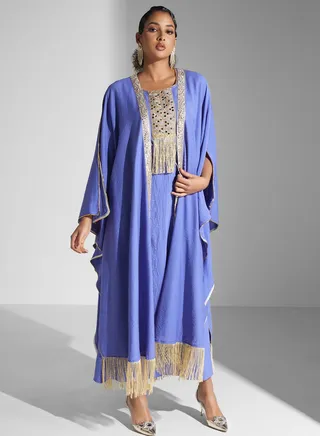 Embroidered Cape Sleeve Abaya