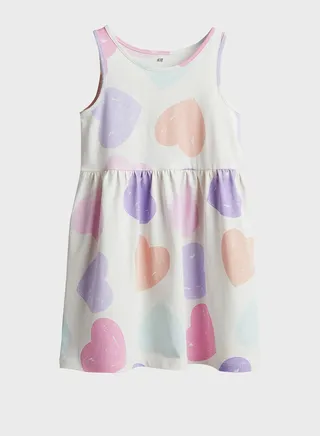 Kids Dot Printed Tiered Dress