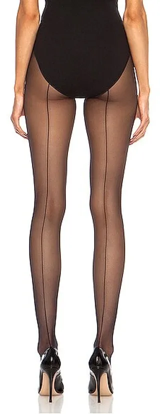 Wolford Individual 10 Back Seam Polyamide-Blend Tights in Black