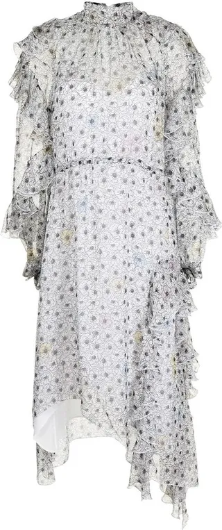 Floral-Print Asymmetric Dress