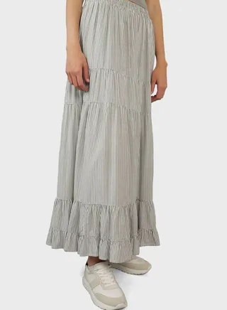 High Waisted Tiered Skirt