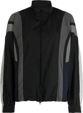Wide-Stripe-Detail Bomber Jacket