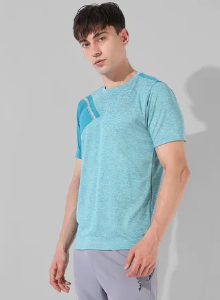 Contrast Heathered Activewear T-Shirt