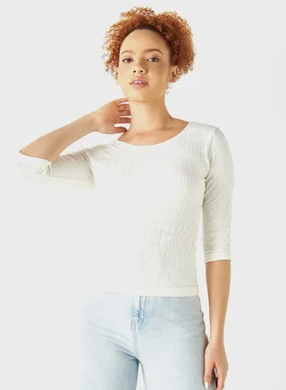 Crew Neck Knitted T-Shirt