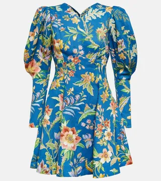 June floral linen minidress