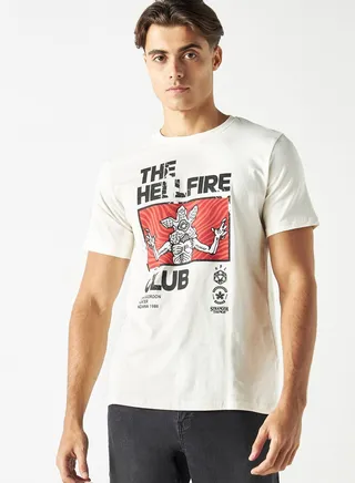 Hell Fire Club Graphic Print T-Shirt