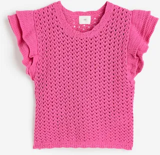 Pointelle-knit Top
