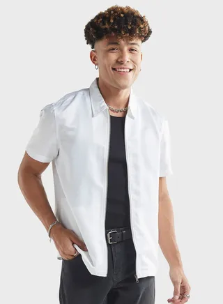 Zip Through Regular Fit Shirt