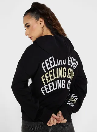 Graphic Zip Thru Hoodie