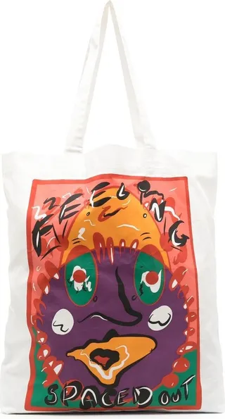 Spaced out tote bag print