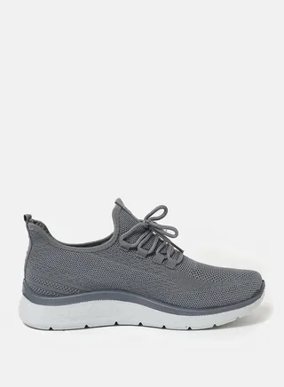 Mesh Textured Low Top Lace Up Sneakers
