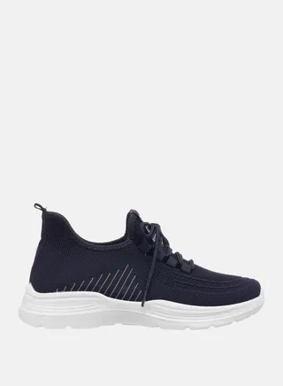 Mesh Insert Low Top Lace Up Sneakers