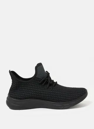 Textured Low Top Lace Up Sneakers