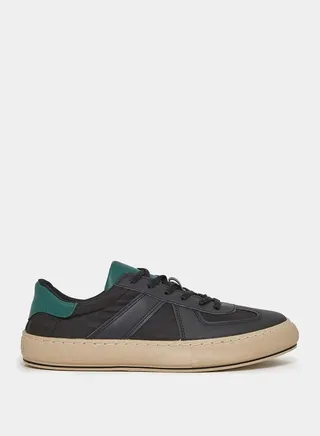 Colorblock Minimalist Lace Up Skate Shoes