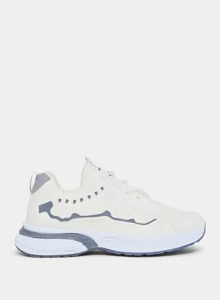 Low Cut Patch Work Detail Lace Up Sneakers