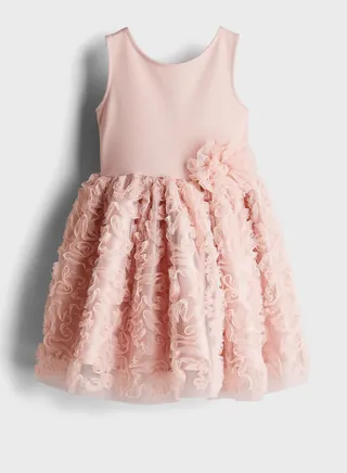Floral Applique Frill Dress