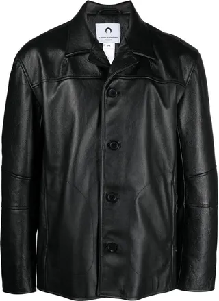 Logo-Debossed Leather Jacket