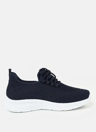 Textured Low Top Lace Up Sneakers