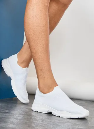 Breathable Knitted Slip On Sneakers