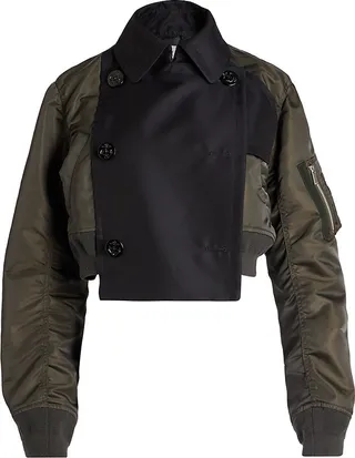 Blouson-Sleeve Bomber Jacket