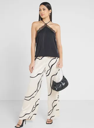 Wide Leg Printed Pants