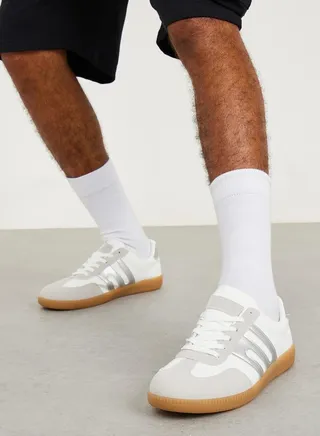 Colorblock Panel Lace Up Sneakers