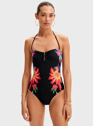 Halter Neck Printed Swimsuit