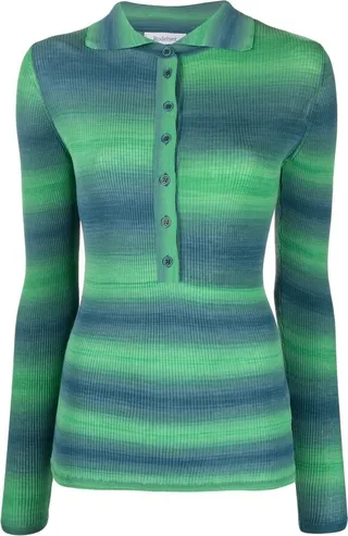 Horizontal Stripe Polo Top