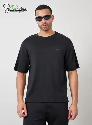 Luxe Supima Cotton Crew Neck Oversized T-Shirt