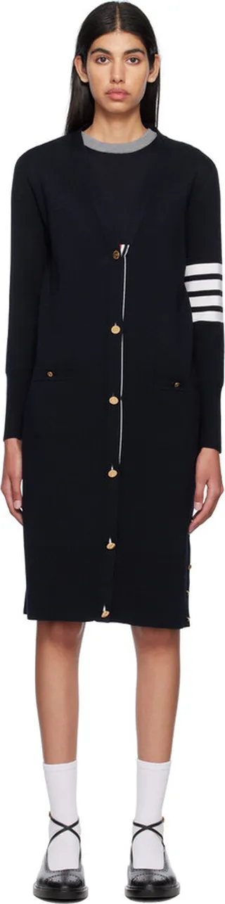 Thom Browne Navy 4-Bar Cardigan