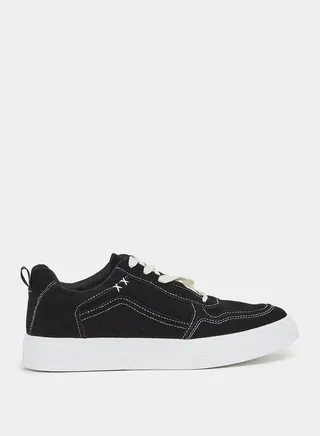 Stitch Detail Lace Up Platform Sneakers