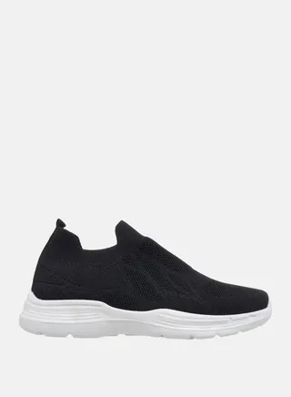 Mesh Texture Low Top Slip On Sneakers
