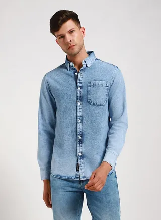 Slim Fit Casual Shirt with Patch Pocket