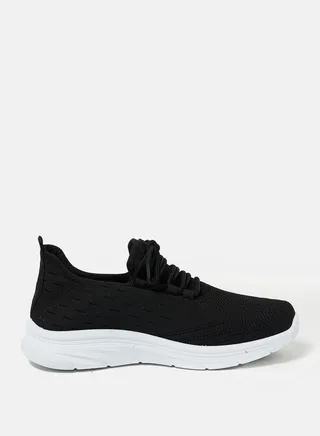 Textured Low Top Lace Up Sneakers