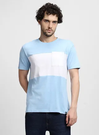 Colorblock Regular Fit T-Shirt with Pocket Detail
