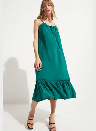 Strappy Embellished Detail Tiered Dress
