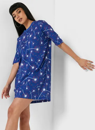 Round Neck Printed Dress
